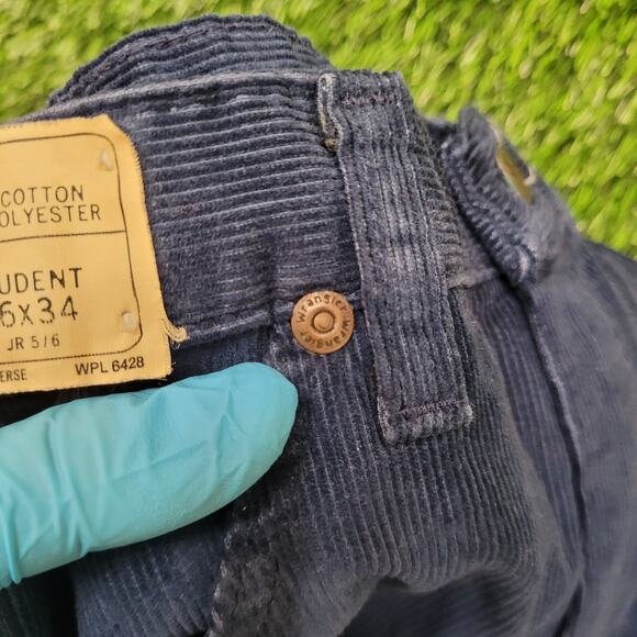 Deadstock Vintage 70s Wrangler Corduroys Womens 25x33 Talon Zip USA NOS Slim Fit - Picture 6 of 9